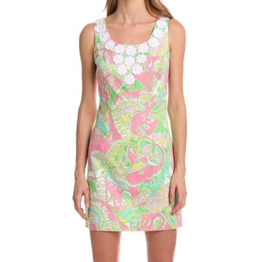 Lilly Pulitzer Pink, Green & White Paisley-Print Sleeveless Mini Dress